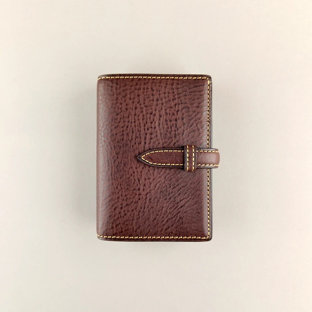 Japan Brelio Limited Edition Two-Tone Brown m5 Bi-Fold Cowhide Leather Ring Planner, 13mm Rings