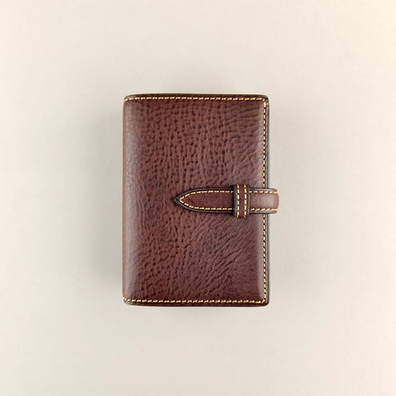 Japan Brelio Limited Edition Two-Tone Brown m5 Bi-Fold Cowhide Leather Ring Planner, 13mm Rings