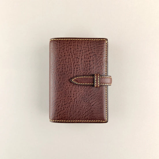 Japan Brelio Limited Edition Two-Tone Brown m5 Bi-Fold Cowhide Leather Ring Planner, 13mm Rings