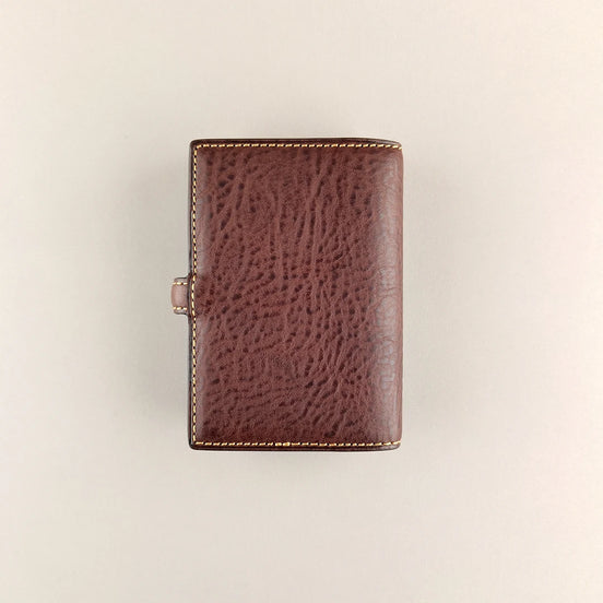Japan Brelio Limited Edition Two-Tone Brown m5 Bi-Fold Cowhide Leather Ring Planner, 13mm Rings