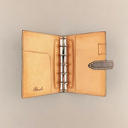 Japan Brelio Limited Edition Two-Tone Brown m5 Bi-Fold Cowhide Leather Ring Planner, 13mm Rings