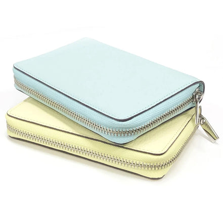 Japanese Brelio M5/M6(A7) Genuine Leather Zippered Binder Notebook Blue/Yellow/Pink