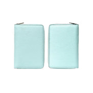 Japanese Brelio M5/M6(A7) Genuine Leather Zippered Binder Notebook Blue/Yellow/Pink