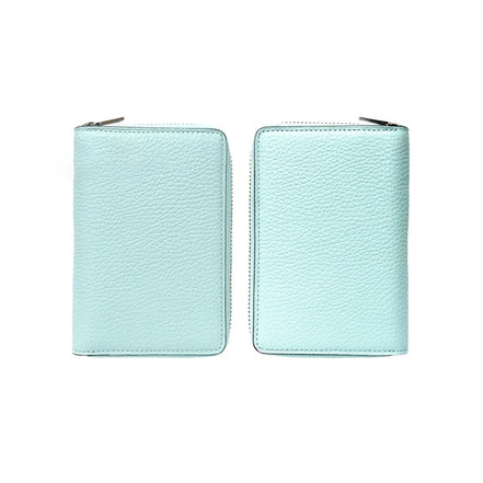 Japanese Brelio M5/M6(A7) Genuine Leather Zippered Binder Notebook Blue/Yellow/Pink