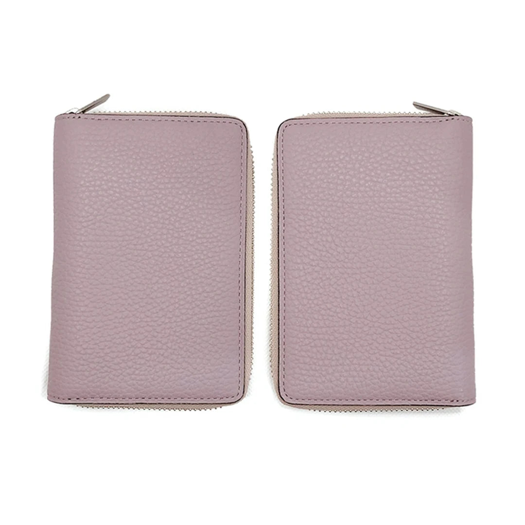 Japanese Brelio M5/M6(A7) Genuine Leather Zippered Binder Notebook Blue/Yellow/Pink
