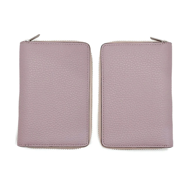 Japanese Brelio M5/M6(A7) Genuine Leather Zippered Binder Notebook Blue/Yellow/Pink