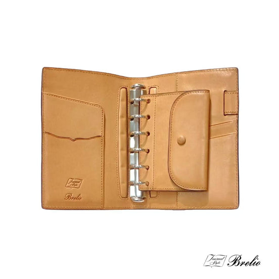 Brelio × NAGASAWA Limited Edition M6/A7 Bifold 20-Ring Vegetable Tanned Leather Planner