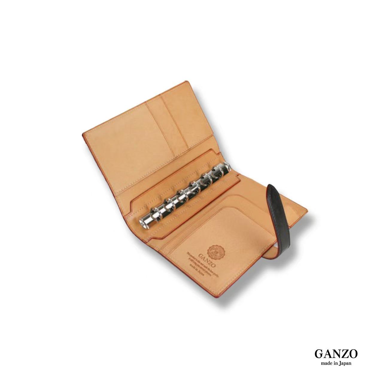 Japanese GANZO M6 Handmade Bridle Leather System Notebook 6-Ring Organizer
