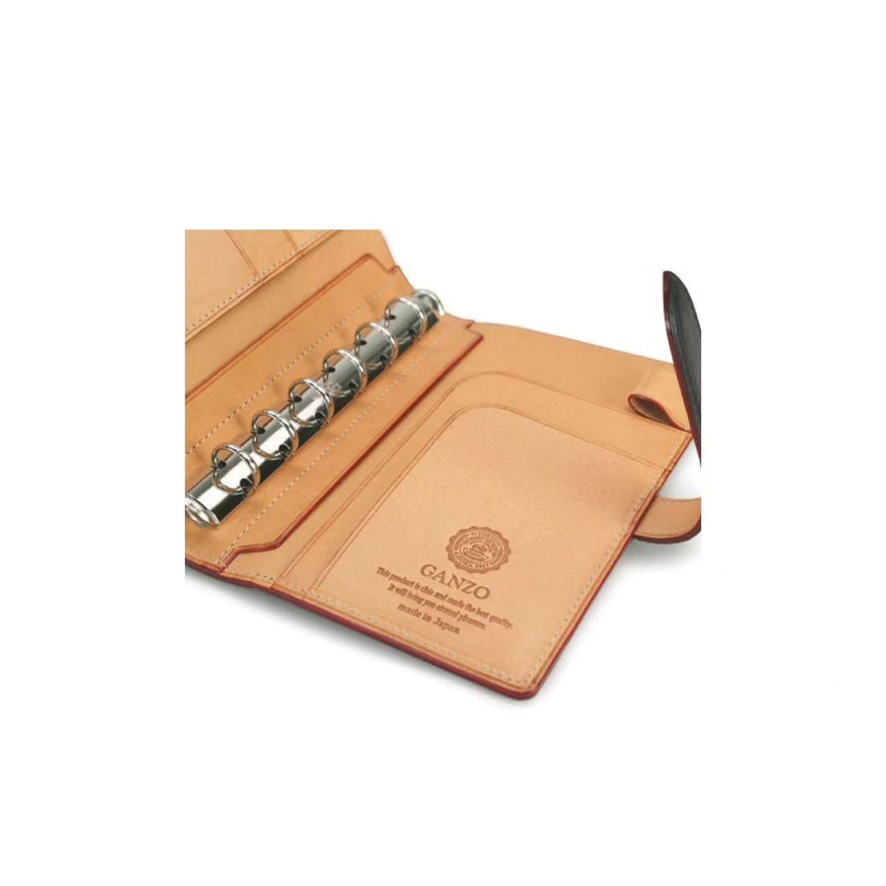 Japanese GANZO M6 Handmade Bridle Leather System Notebook 6-Ring Organizer