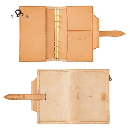 KNOX Limited A6 Bi-Fold Snap Button Planner, Nude, 16mm Ring