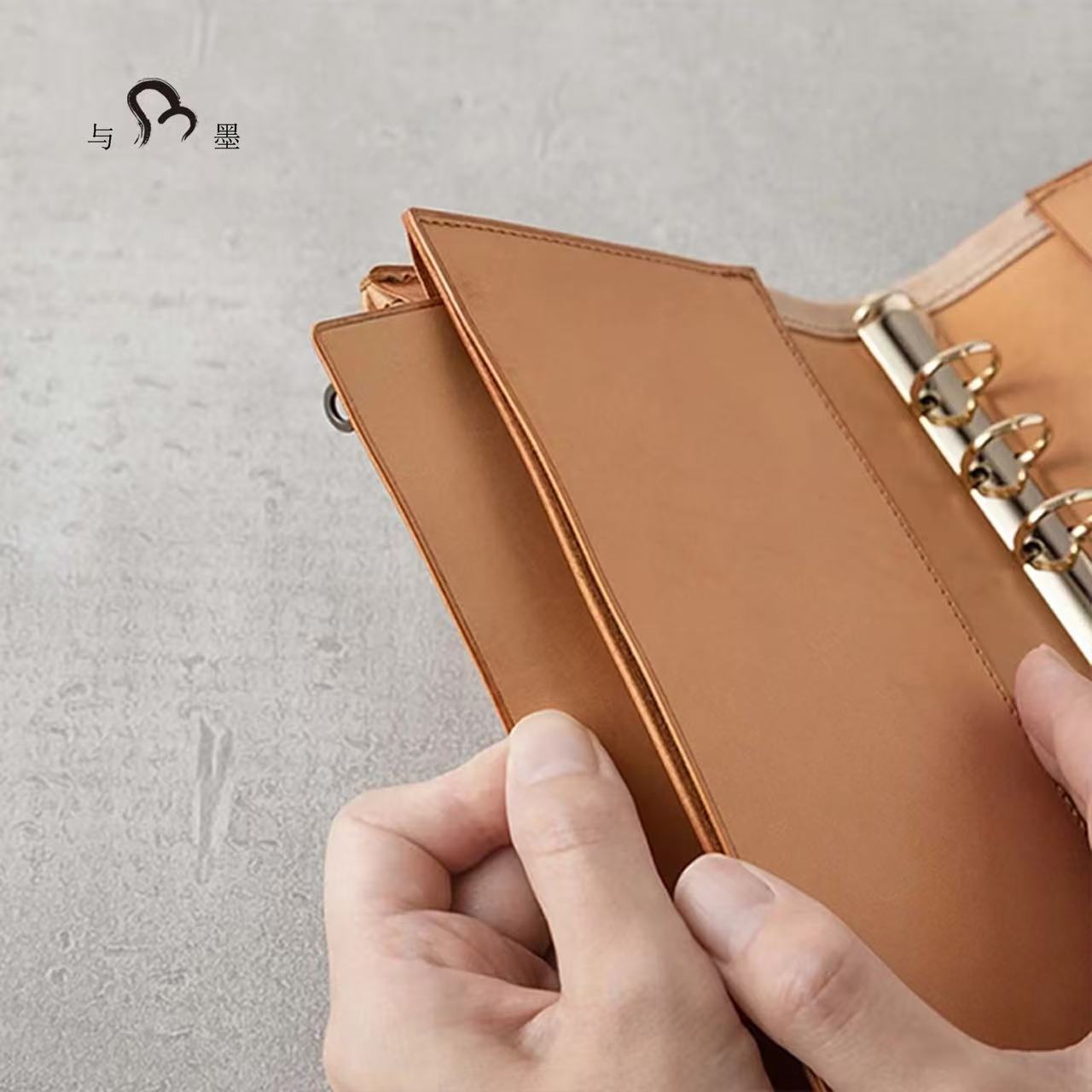 KNOX Limited A6 Bi-Fold Snap Button Planner, Nude, 16mm Ring