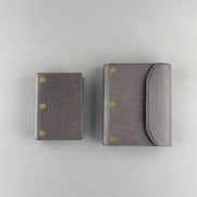 Kawacoya Limited Gray M5/M6 Bi-Fold & Tri-Fold Genuine Leather Binder Notebook, 13mm Ring