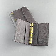 Kawacoya Limited Gray M5/M6 Bi-Fold & Tri-Fold Genuine Leather Binder Notebook, 13mm Ring
