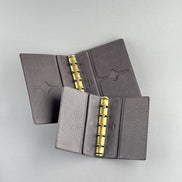 Kawacoya Limited Gray M5/M6 Bi-Fold & Tri-Fold Genuine Leather Binder Notebook, 13mm Ring