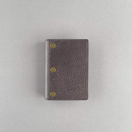 Kawacoya Limited Gray M5/M6 Bi-Fold & Tri-Fold Genuine Leather Binder Notebook, 13mm Ring
