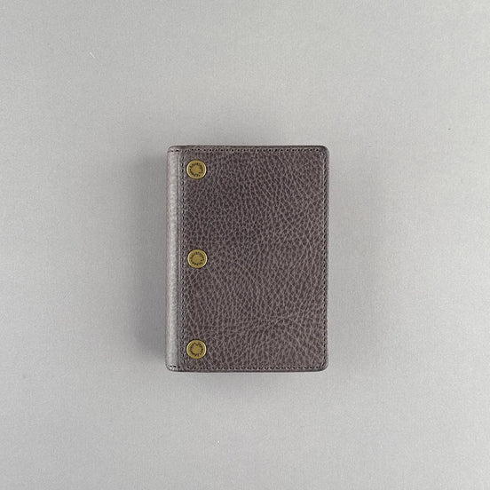 Kawacoya Limited Gray M5/M6 Bi-Fold & Tri-Fold Genuine Leather Binder Notebook, 13mm Ring