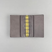 Kawacoya Limited Gray M5/M6 Bi-Fold & Tri-Fold Genuine Leather Binder Notebook, 13mm Ring