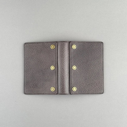 Kawacoya Limited Gray M5/M6 Bi-Fold & Tri-Fold Genuine Leather Binder Notebook, 13mm Ring