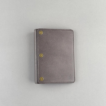 Kawacoya Limited Gray M5/M6 Bi-Fold & Tri-Fold Genuine Leather Binder Notebook, 13mm Ring