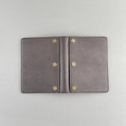 Kawacoya Limited Gray M5/M6 Bi-Fold & Tri-Fold Genuine Leather Binder Notebook, 13mm Ring