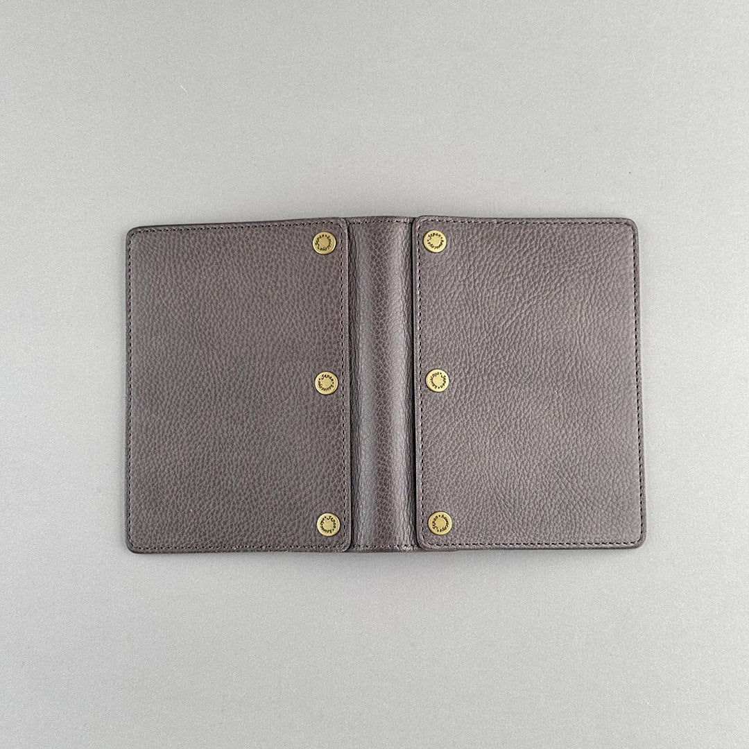Kawacoya Limited Gray M5/M6 Bi-Fold & Tri-Fold Genuine Leather Binder Notebook, 13mm Ring