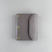 Kawacoya Limited Gray M5/M6 Bi-Fold & Tri-Fold Genuine Leather Binder Notebook, 13mm Ring