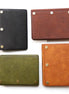Kawacoya Lottery Limited M6 Bi-Fold Planner, Italian Tanned Jute Leather, Brown/Dark Brown/Black/Green