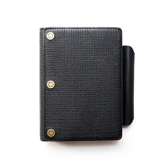 Kawacoya Lottery Limited M6 Bi-Fold Planner, Italian Tanned Jute Leather, Brown/Dark Brown/Black/Green