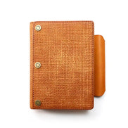 Kawacoya Lottery Limited M6 Bi-Fold Planner, Italian Tanned Jute Leather, Brown/Dark Brown/Black/Green