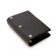 Kawacoya Lottery Limited M6 Bi-Fold Planner, Italian Tanned Jute Leather, Brown/Dark Brown/Black/Green