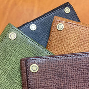 Kawacoya Lottery Limited M6 Bi-Fold Planner, Italian Tanned Jute Leather, Brown/Dark Brown/Black/Green