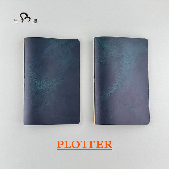 Plotter Tokyo Flagship Store Exclusive A6 Blue Loose-Leaf Planner, Pelcera Oil-Waxed Leather Binder