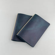 Plotter Tokyo Flagship Store Exclusive A6 Blue Loose-Leaf Planner, Pelcera Oil-Waxed Leather Binder