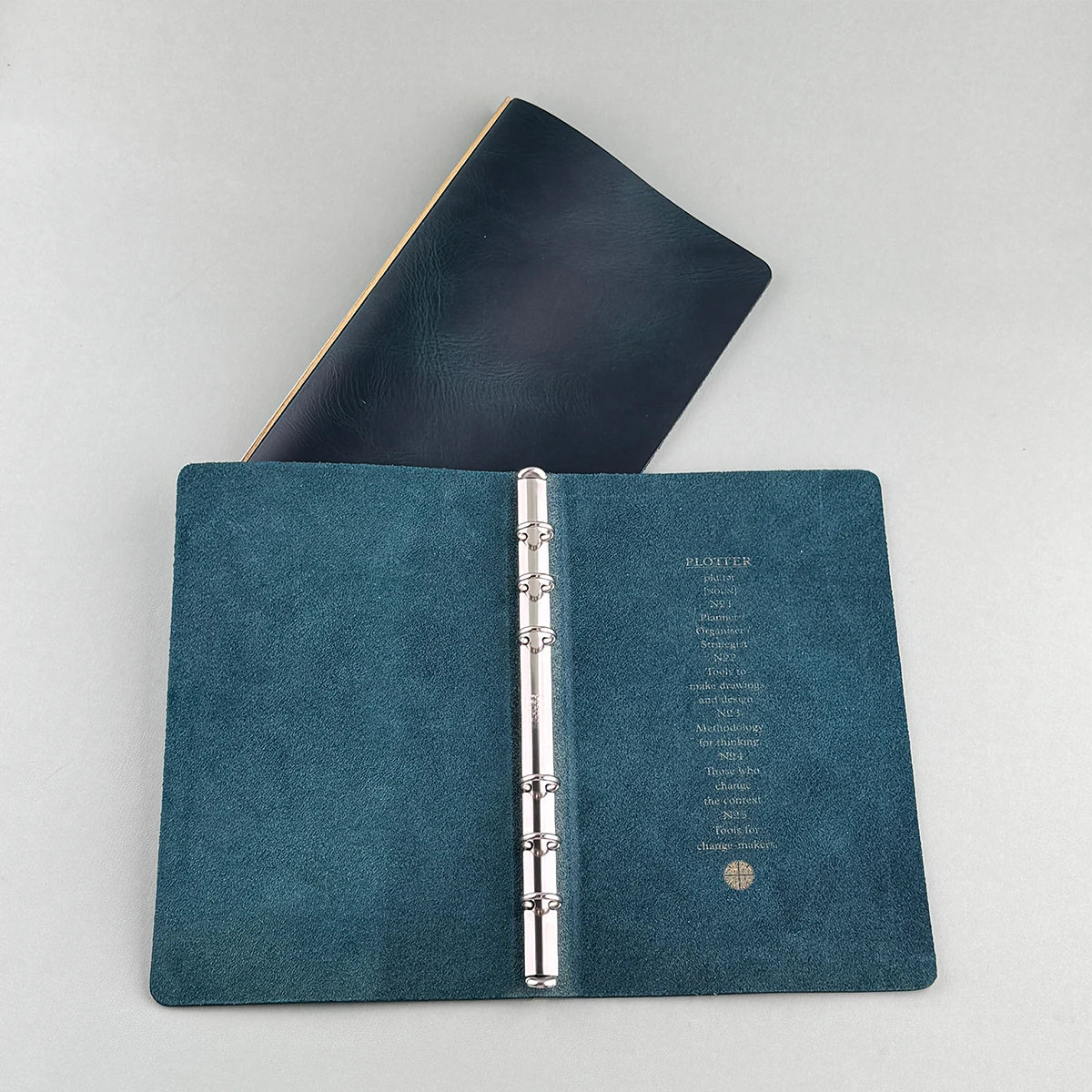 Plotter Tokyo Flagship Store Exclusive A6 Blue Loose-Leaf Planner, Pelcera Oil-Waxed Leather Binder