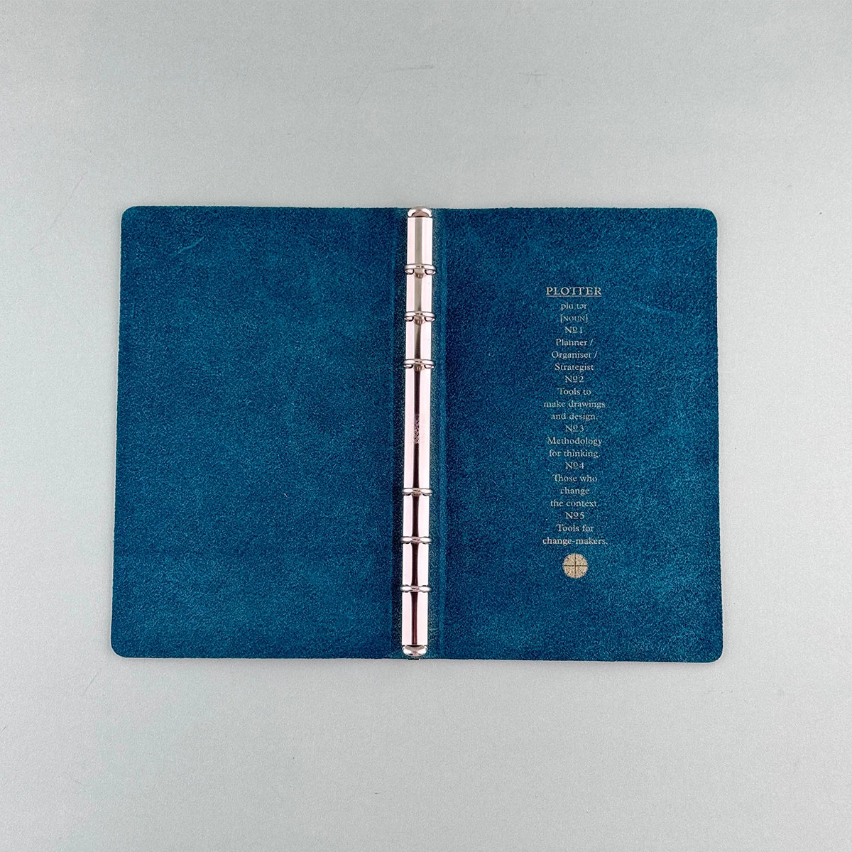 Plotter Tokyo Flagship Store Exclusive A6 Blue Loose-Leaf Planner, Pelcera Oil-Waxed Leather Binder