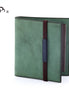 Shinari Limited Edition Green M5 Bi-Fold Genuine Leather Notebook with Blue Strap, 13mm