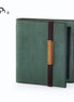 Shinari Limited Edition Green M5 Bi-Fold Genuine Leather Notebook with Brown Strap, 13mm