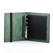 Shinari Limited Edition Green M5 Bi-Fold Genuine Leather Notebook with Brown Strap, 13mm