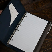 Shinari Limited Edition Pocket M6 Bi-Fold Square Leather Notebook, 11mm Ring Size