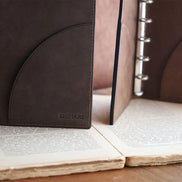 Shinari Limited Edition Pocket M6 Bi-Fold Square Leather Notebook, 11mm Ring Size