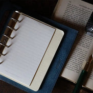 Shinari Limited Edition M6 Bi-Fold Alaska Leather Notebook, 20mm Ring Size