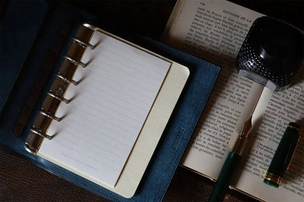 Shinari Limited Edition M6 Bi-Fold Alaska Leather Notebook, 20mm Ring Size