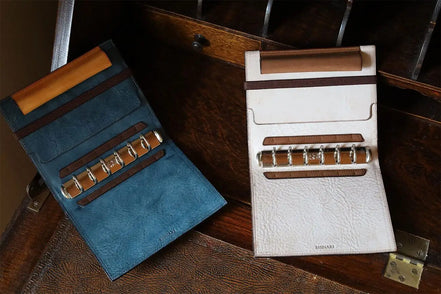 Shinari Limited Edition M6 Bi-Fold Alaska Leather Notebook, 20mm Ring Size