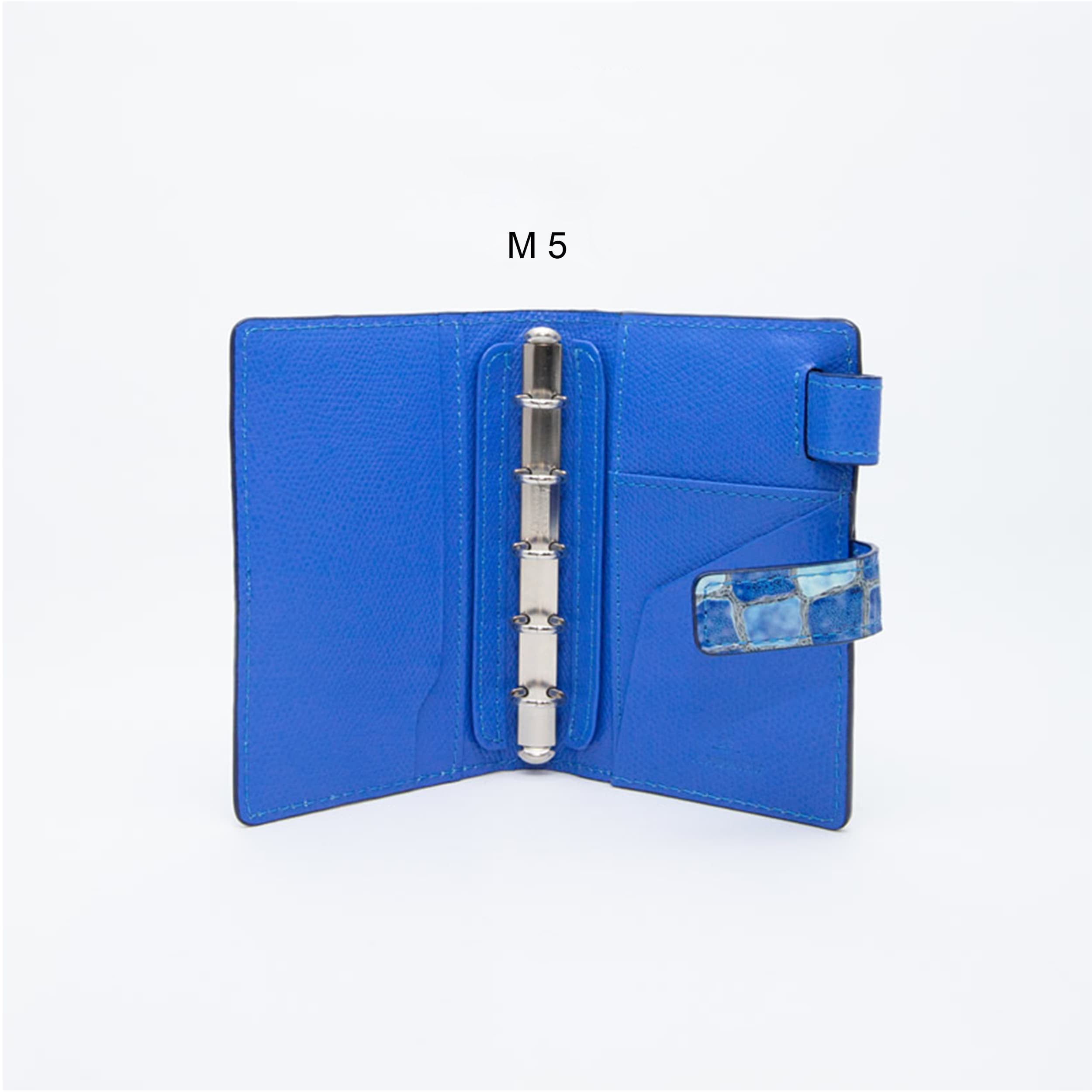 Ashford & Nagasawa Collaborative Limited Edition - Blue Marble Embossed Cowhide Planner | M5/M6/A7 Snap Closure