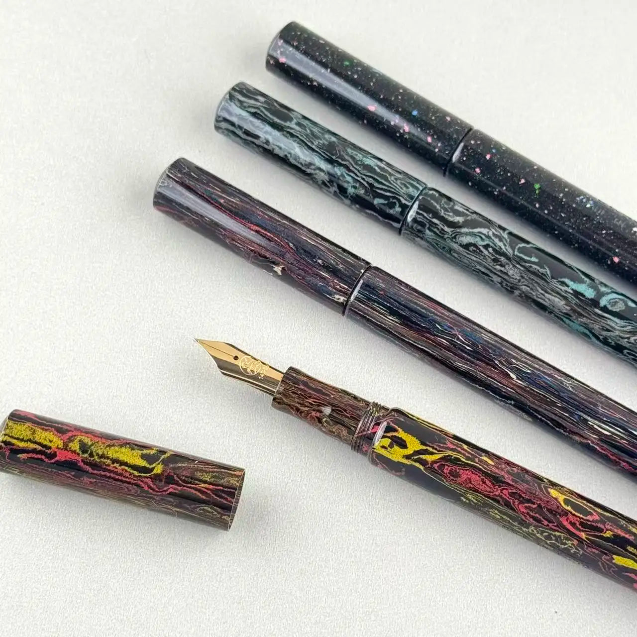 Eboya 鏡花 KYOUKA S Limited Edition Hanabi / Ink Wash / Jiangfeng / Pomegranate Ebonite 14K Gold Fountain Pen