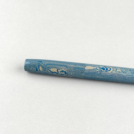 Eboya 棗 NATSUME M Limited Edition Blue Grain Ebonite 14K Gold Fountain Pen