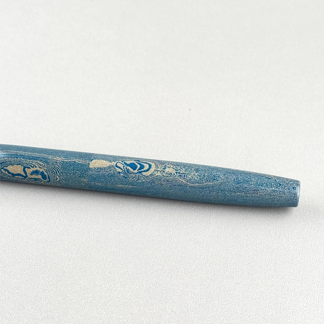 Eboya 棗 NATSUME M Limited Edition Blue Grain Ebonite 14K Gold Fountain Pen