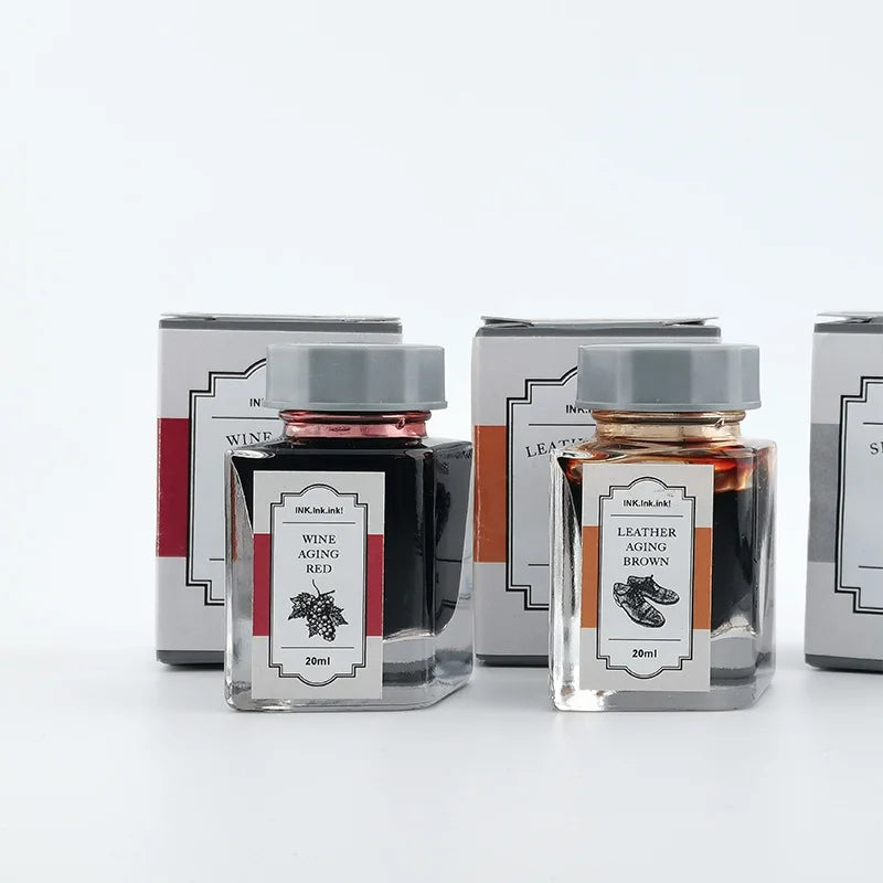 In Stock Kawasaki Bunguten Limited Edition Grape Red / Leather Brown / Silver Gray Sailor Colored Fountain Pen Ink 20ml
