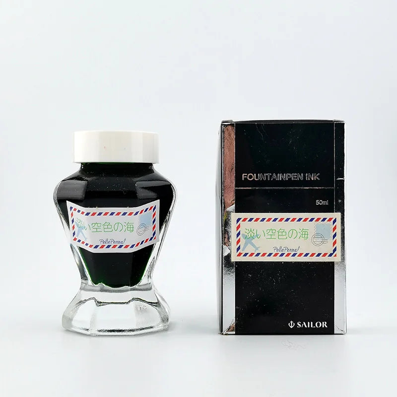 In Stock PellePenna Osaka x Bungu Joshi Expo Sailor Aozora & Usuzora no Umi Iro Ink 50ml
