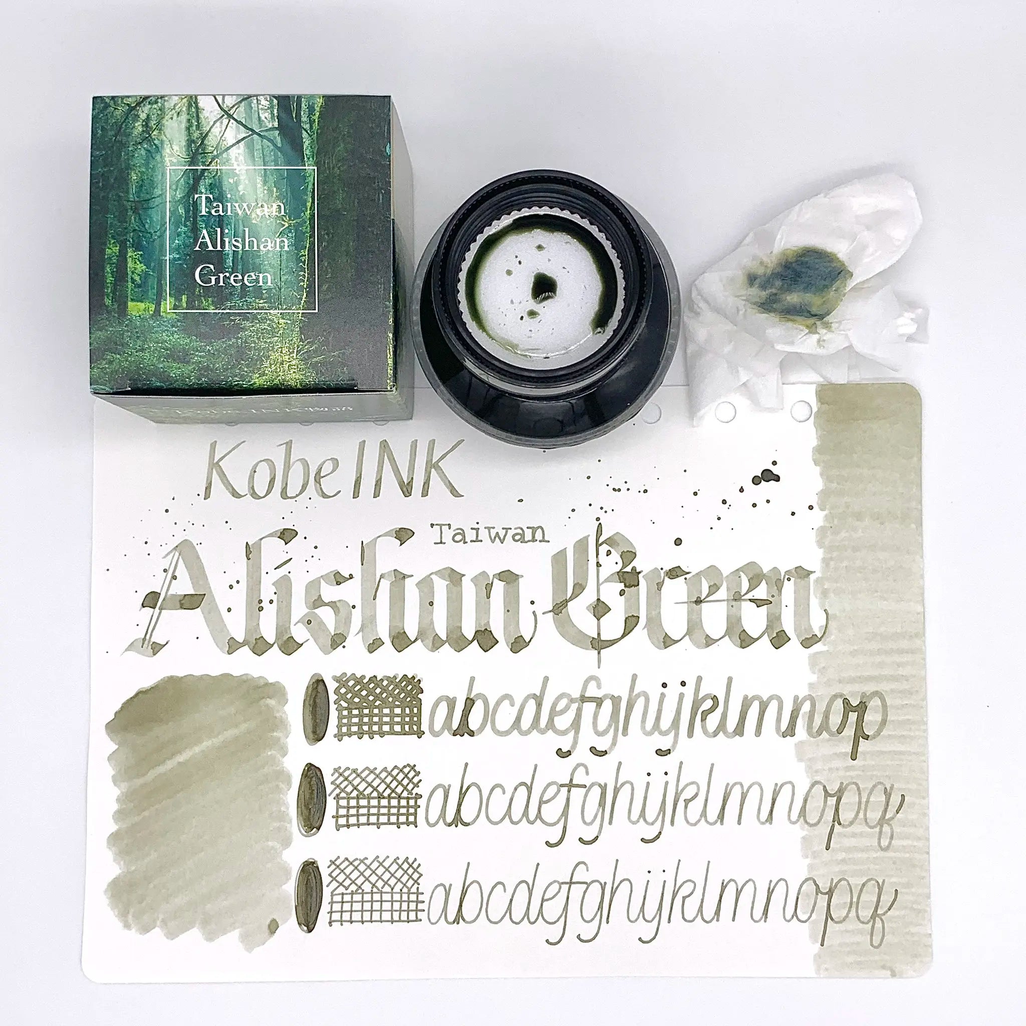 In Stock NAGASAWA Kobe Ink Story × Eslite Bookstore Special Color Fountain Pen Ink [Alishan Green, Taiwan] 50ml